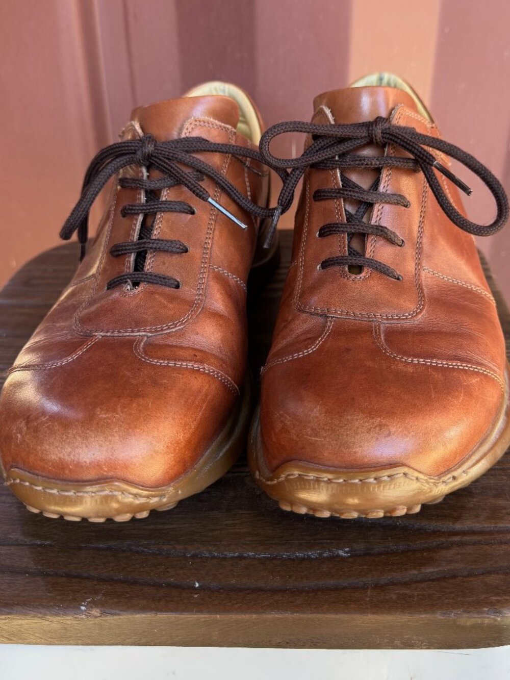 To Boot New York Men's Brown Leather Casual Lace Up Sneakers Mens Size 9